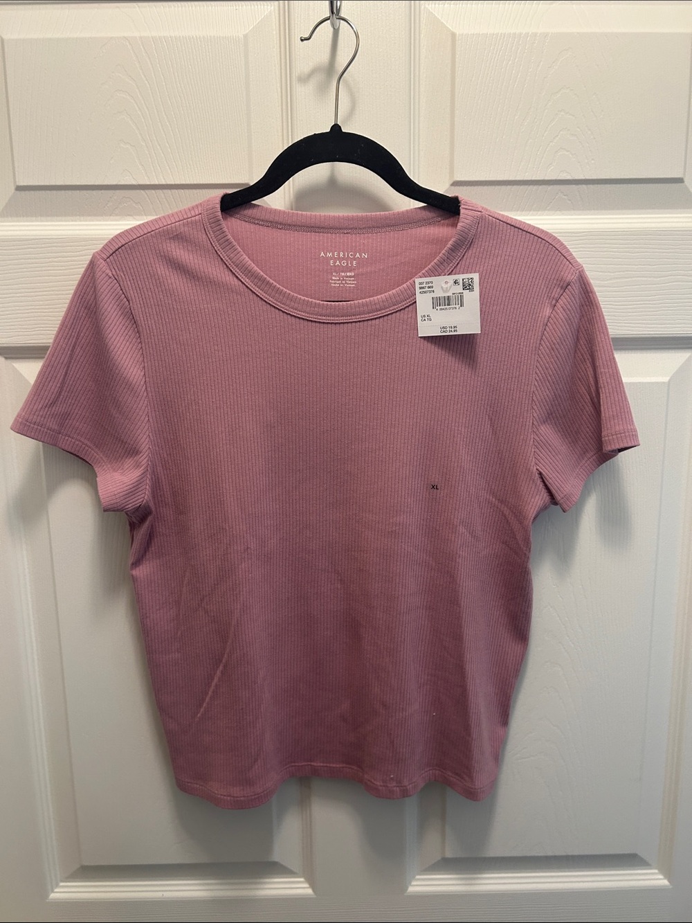 AE Ribbed Short Sleeve Tee - Dusty Rose